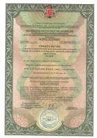 Сертификат филиала Загородный 17
